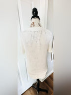 Women's Short-Sleeve Knit Scoop Neck Sweater