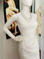Calvin Klein White Lace-Up Side Sheath Dress
