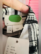 Anthropologie Black & White Plaid Belted Tunic