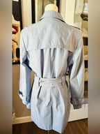Calvin Klein Light Blue Belted Double Breasted Trench Coat