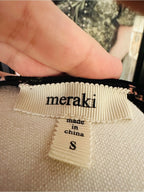 Meraki Black Floral Wrap Peplum Blouse Tie Waist Flutter Sleeve