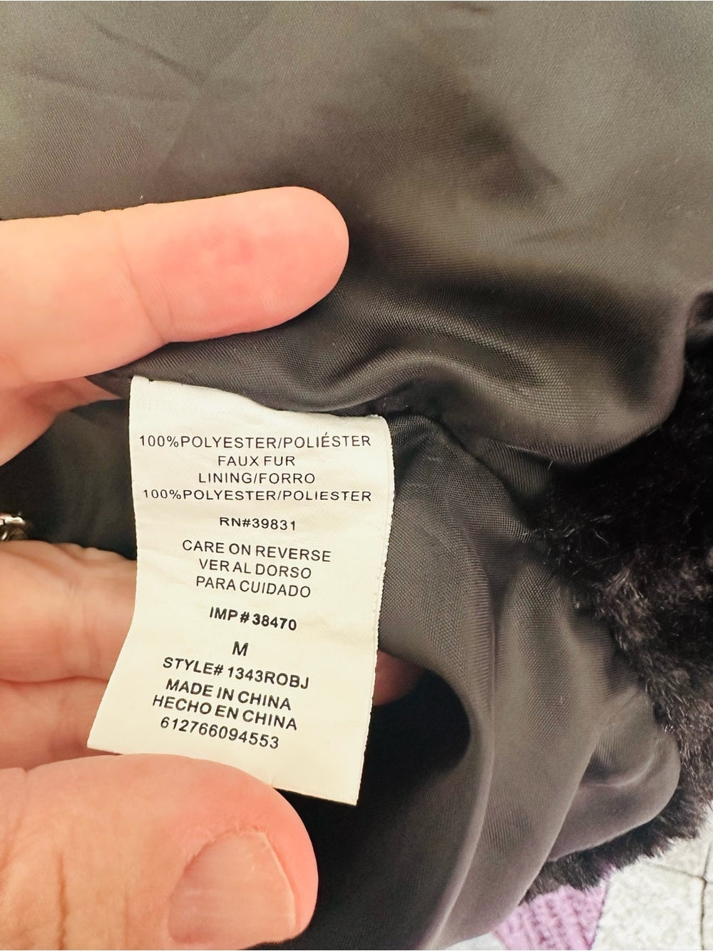 My Michelle Black Faux Fur Cropped Teddy Jacket