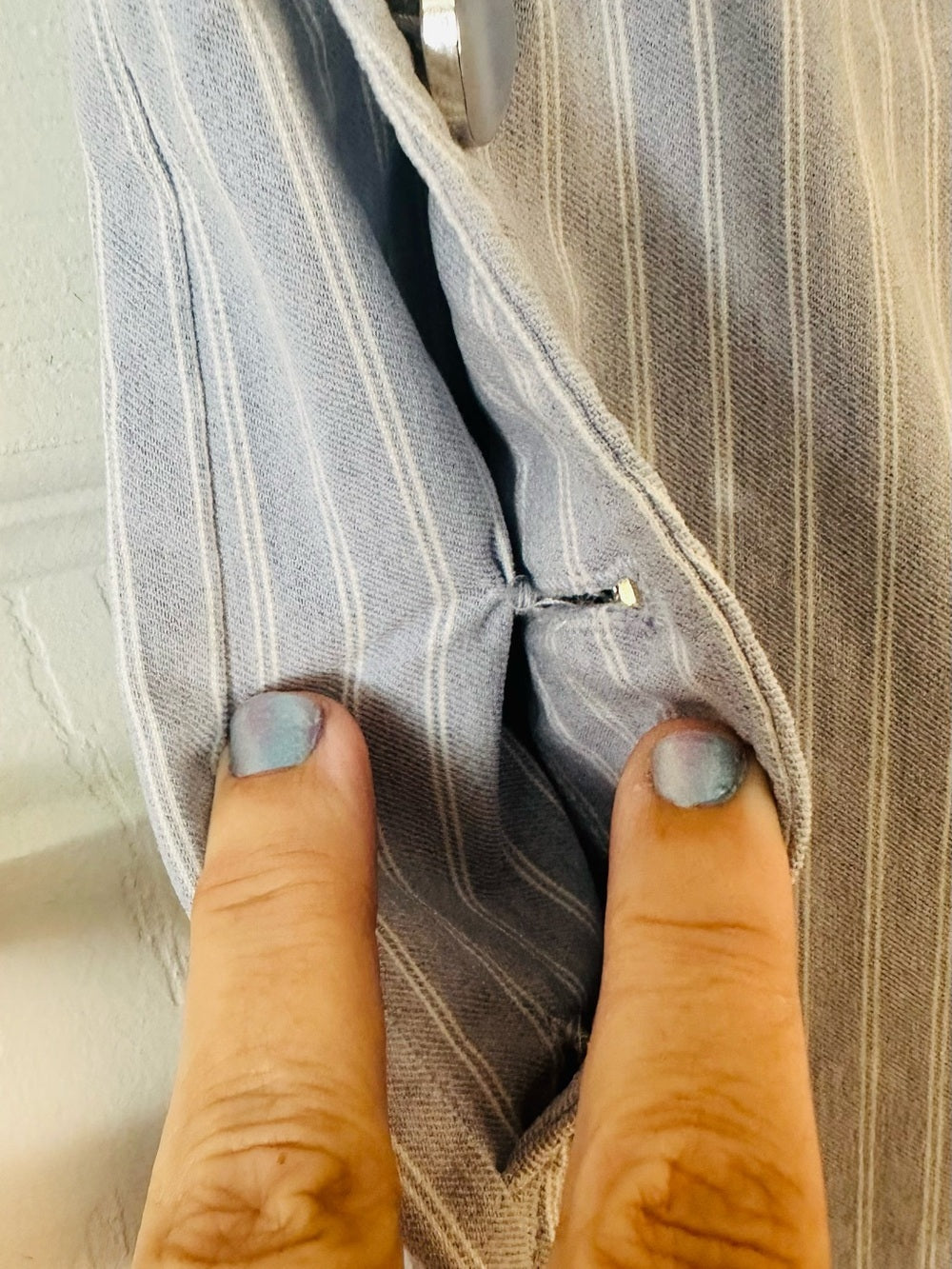 Katherine Barclay Light Blue Pinstriped Sailor Pants