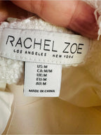 Rachel Zoe Ivory Tweed Fringe Gold Button Blazer