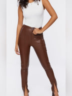 Forever 21 Faux Leather Split-Hem Pants