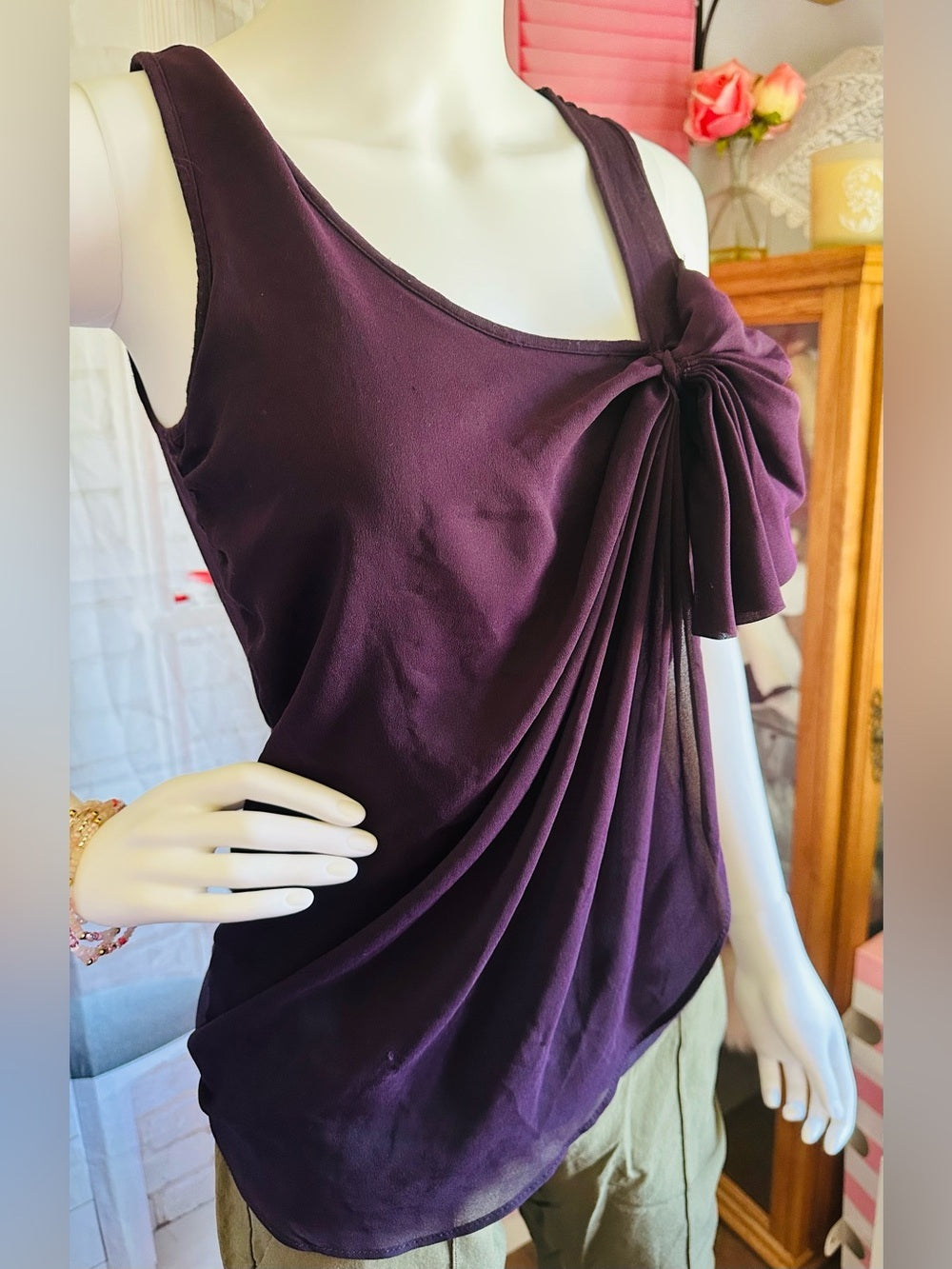 Sleeveless Ruched Tank Top Blouse
