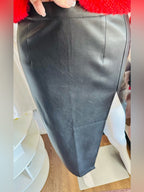 Forever 21 Black Faux Leather Maxi Skirt with High Side Slit