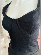 Wild Fable Black Lace Corset Bustier Crop Top