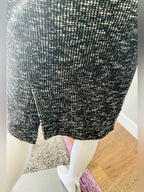 Banana Republic Italian Tweed Cotton Wool Pencil Skirt Black White