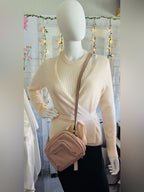 Steve Madden Blush Pink Pebbled Crossbody Bag Gold Hardware