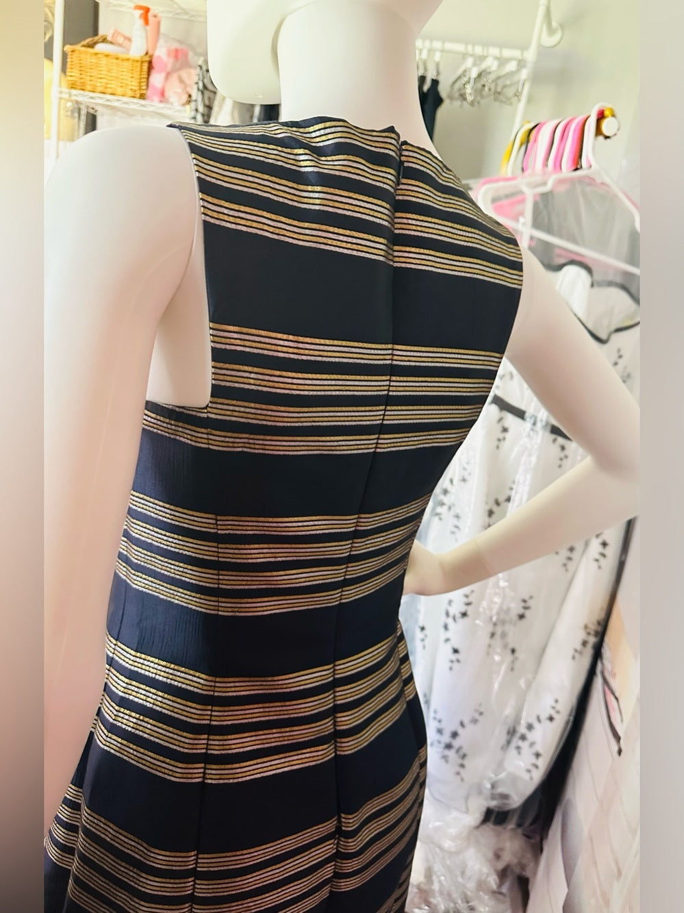 Lilly Pulitzer Virginia Jeweled Metallic Stripe Dress