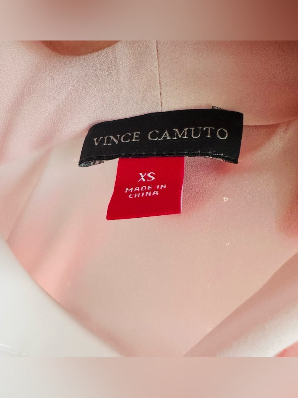 Vince Camuto Blush Pink Sleeveless V Neck Draped Blouse