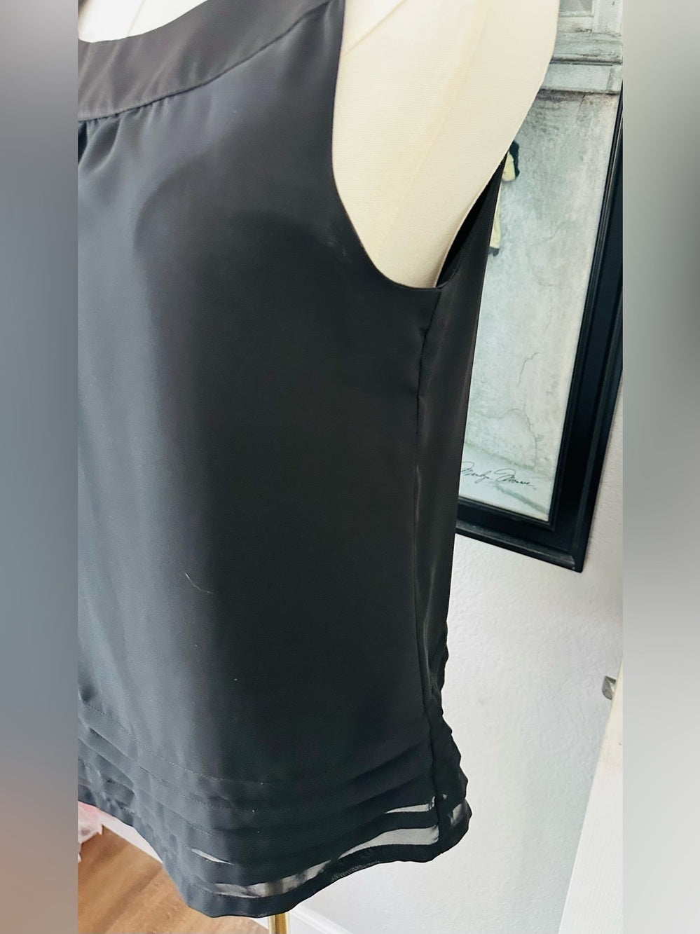 H&M Black Sleeveless Sheer Camisole Blouse