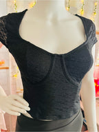 Wild Fable Black Lace Corset Bustier Crop Top