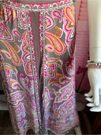 INC International Concepts Pink and Brown Paisley Midi Skirt