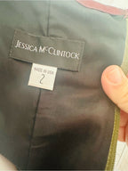 Jessica McClintock Olive & Burgundy Strapless Fit-and-Flare Party Dress
