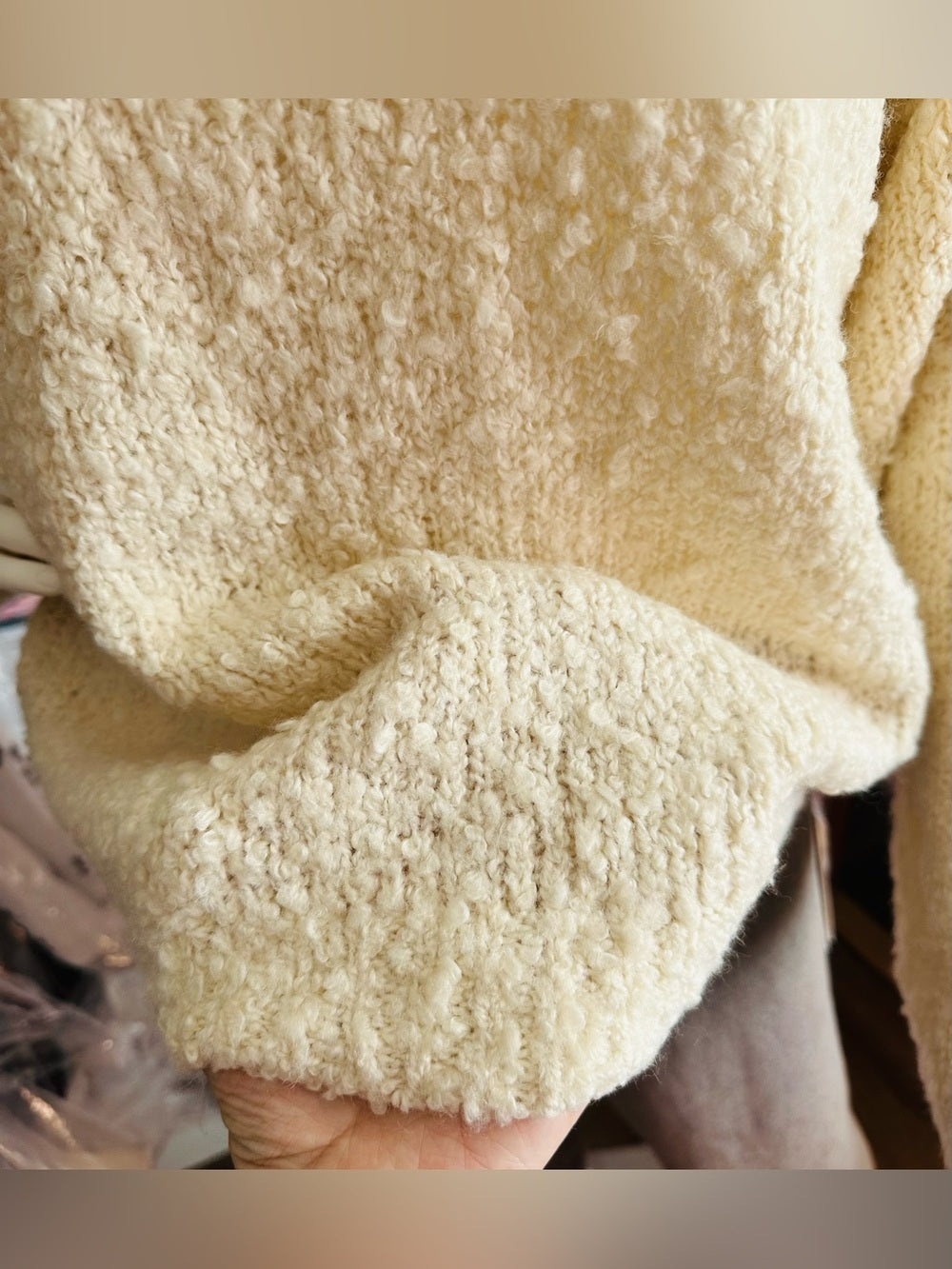 Z Supply Romnie Sweater Cream Textured Whipstitch Cozy Knit