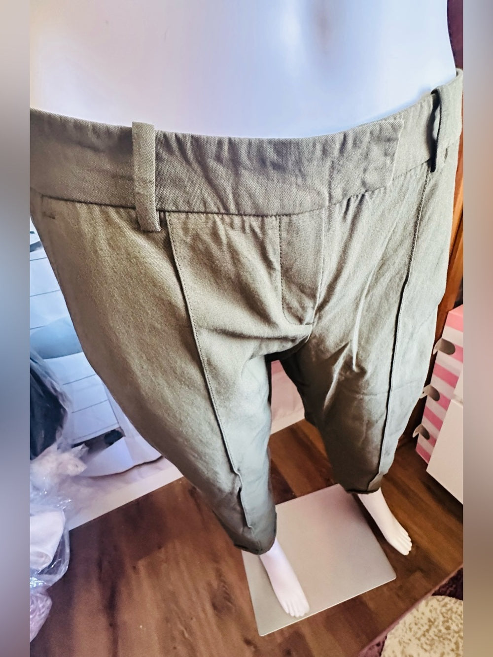 Marisenna T Jubilee Olive Green Tailored Ankle Pants
