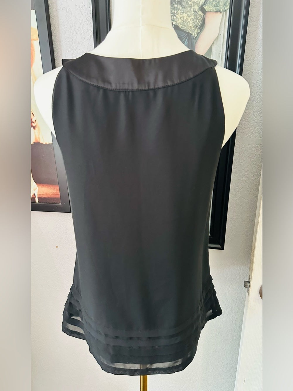H&M Black Sleeveless Sheer Camisole Blouse