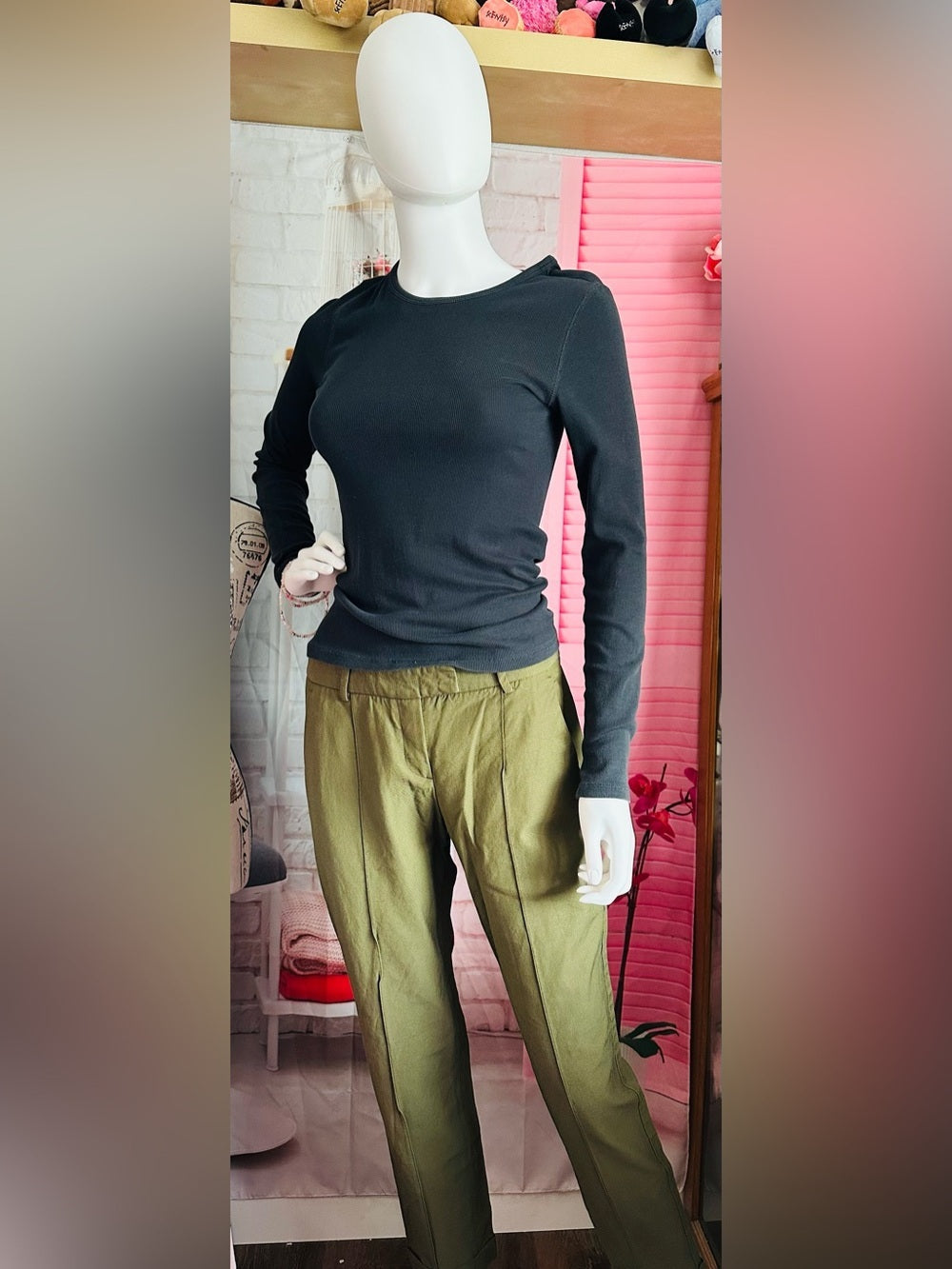 Everlane Long Sleeve Ribbed Crew Neck Top