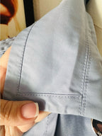 Calvin Klein Light Blue Belted Double Breasted Trench Coat