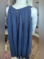 Blueberi Boulevard Girls Navy Polka Dot Dress & Matching Sun Hat Set
