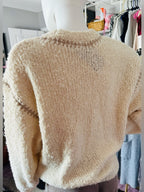 Z Supply Romnie Sweater Cream Textured Whipstitch Cozy Knit