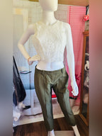 Marisenna T Jubilee Olive Green Tailored Ankle Pants