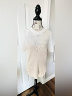 Women's Short-Sleeve Knit Scoop Neck Sweater