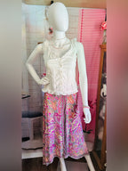 INC International Concepts Pink and Brown Paisley Midi Skirt