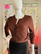 Madden NYC Crochet Cropped Cardigan Sweater
