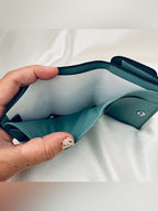 Coach Teal Pebble Leather Small Wallet with Silver 'C' Logo