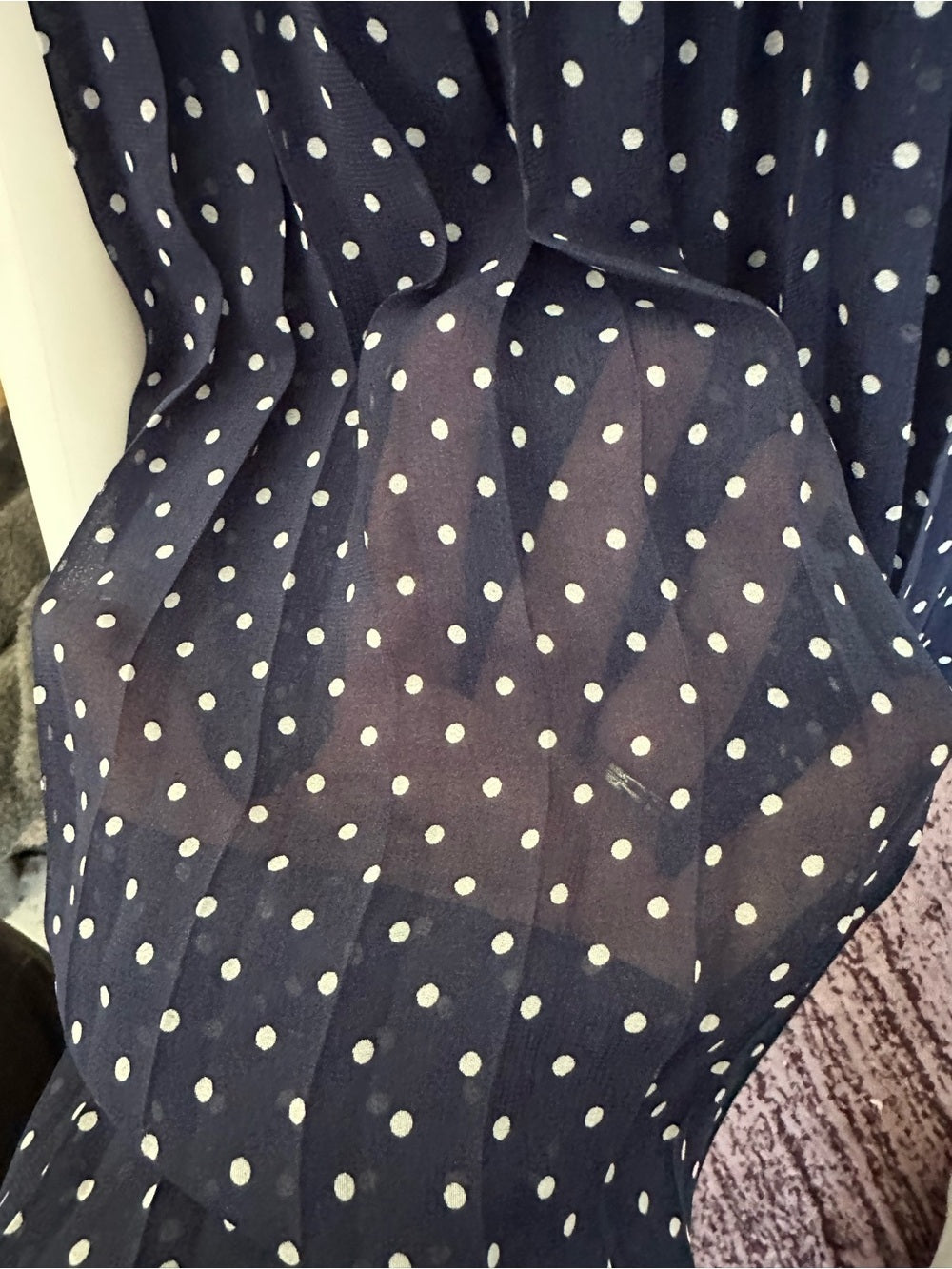 Blueberi Boulevard Girls Navy Polka Dot Dress & Matching Sun Hat Set