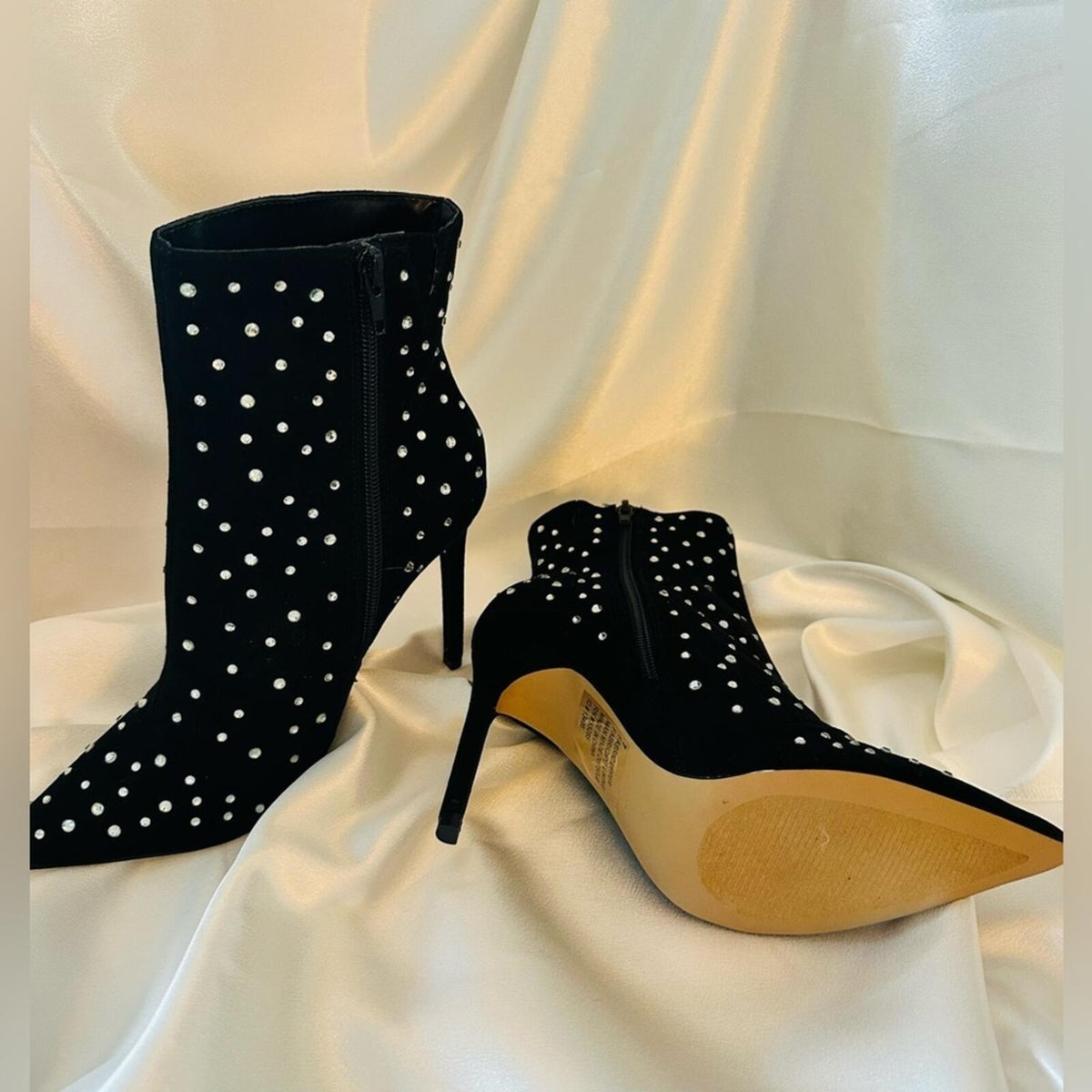 Express Black Studded Heeled Ankle Boots
