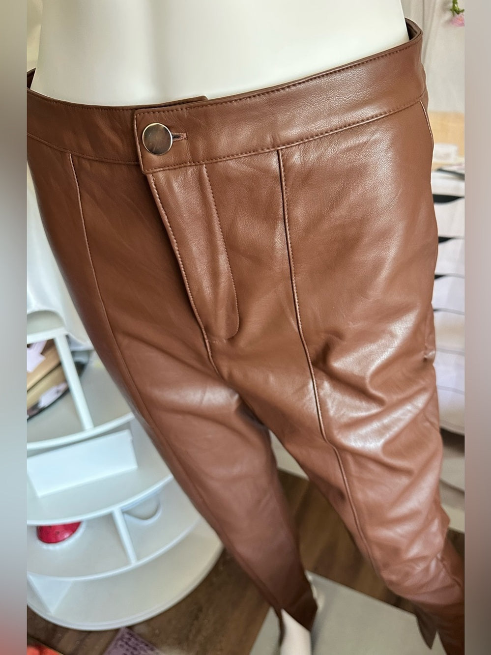 Forever 21 Faux Leather Split-Hem Pants