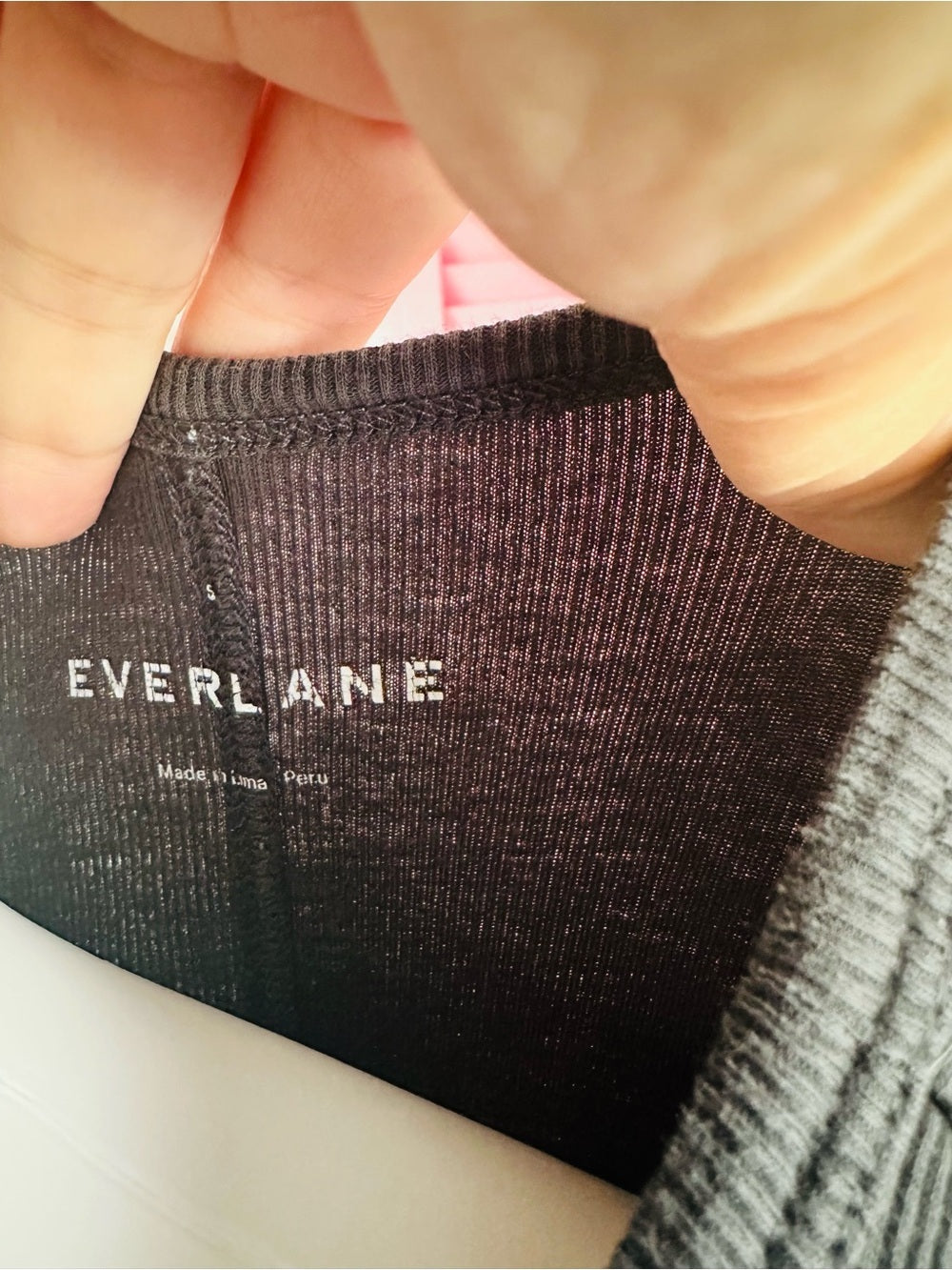 Everlane Long Sleeve Ribbed Crew Neck Top