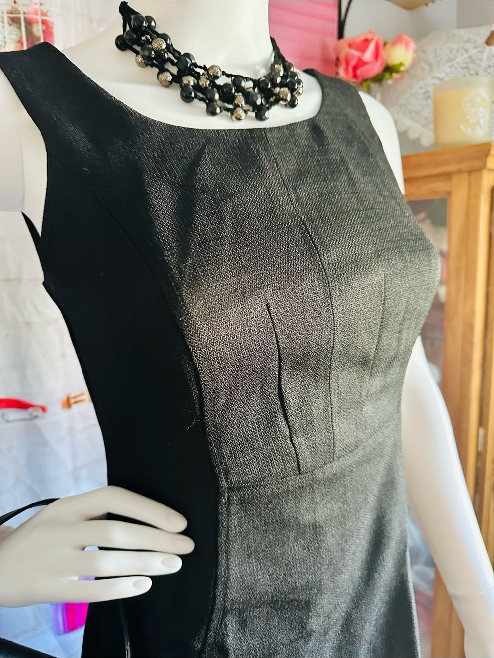 The Limited Black Sleeveless Midi Sheath Dress
