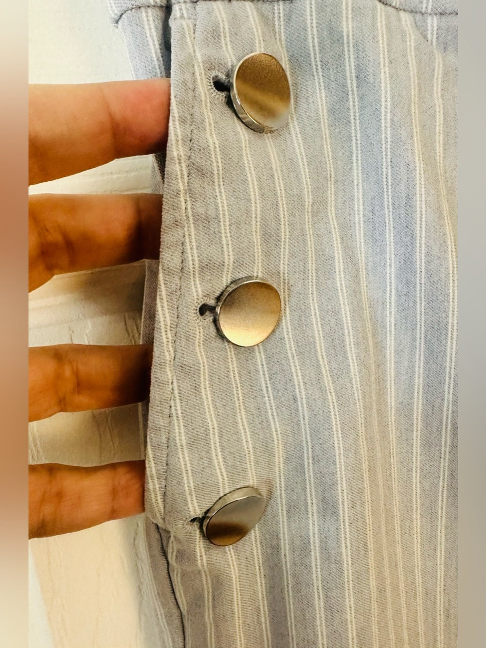 Katherine Barclay Light Blue Pinstriped Sailor Pants