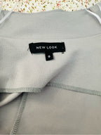 New Look Gray Waterfall Belted Wrap Trench Coat US 4 NWOT