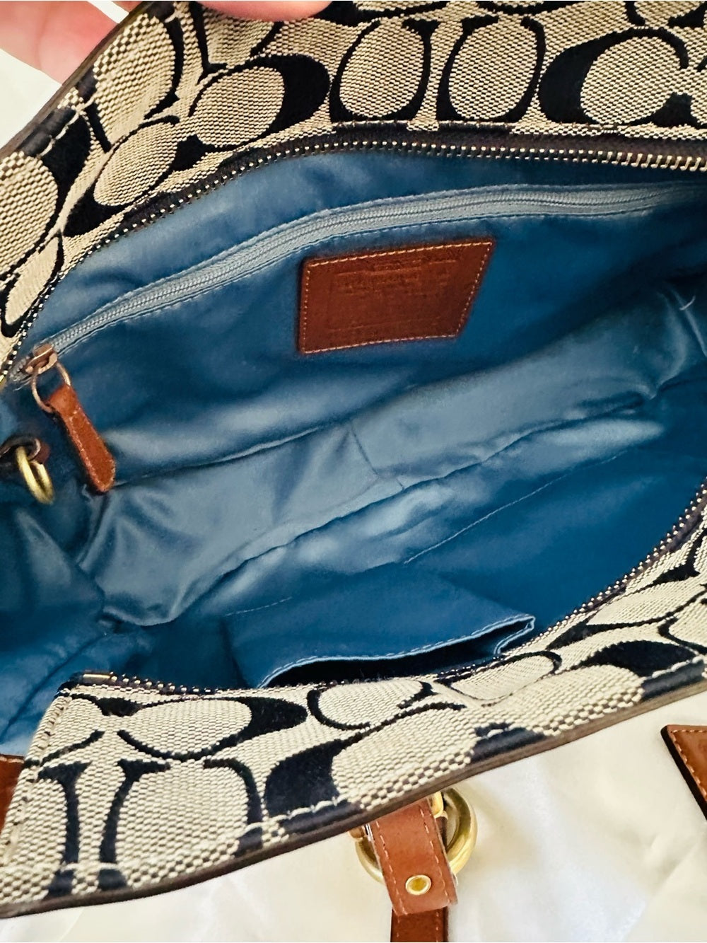 Rare Vintage Coach Signature Denim Patchwork Gallery Tote