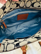 Rare Vintage Coach Signature Denim Patchwork Gallery Tote