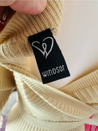 Windsor Tan Ribbed Knit Wrap Belted Sweater Mini Dress