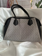 GUESS Los Angeles Black Gray G Logo Monogram Satchel Shoulder Bag