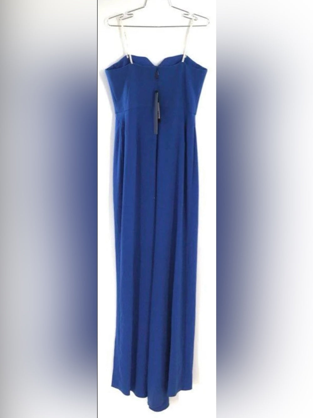 Halston Heritage Women's Lapis Blue Strapless Sweetheart Slit Maxi Dress