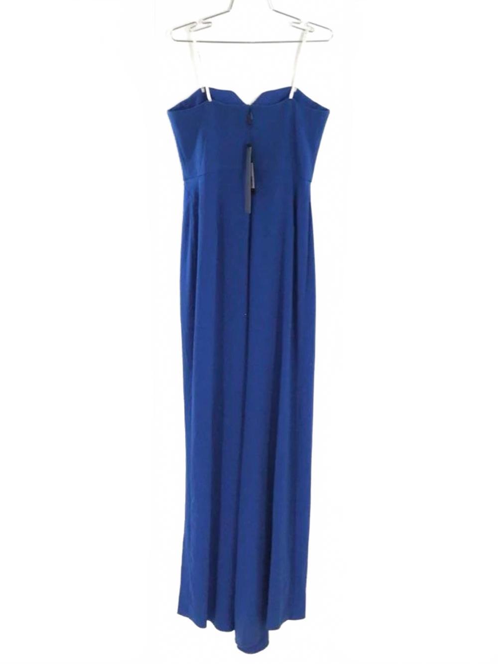 Halston Heritage Women's Lapis Blue Strapless Sweetheart Slit Maxi Dress