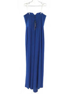 Halston Heritage Women's Lapis Blue Strapless Sweetheart Slit Maxi Dress