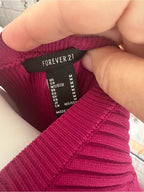 Forever 21 Berry Pink Ribbed Knit Bodycon Midi Dress NWT