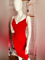 Forever 21 Red Cowl Neck Bodycon Midi Slip Dress