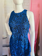 Alexia Admor Blue Guipure Lace Sheath Dress