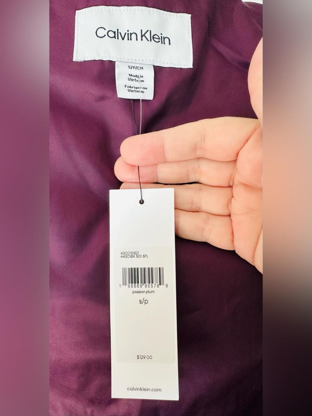 Calvin Klein Quilted Puffer Vest in Plum